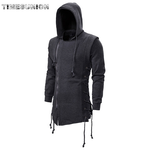 Assassin Creed Hoodies Hommes 2022 Fashion Hooded Loose Coat Zipper Hoodies with Side Lashing Crossed Plus Size Sweatshirt Hommes ► Photo 1/6