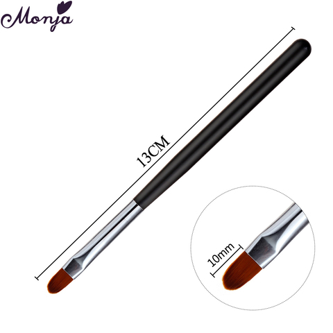 Monja 1 pièce Nail Art noir poignée motif peinture brosse acrylique UV Gel Extension constructeur revêtement dessin stylo bricolage manucure outil ► Photo 1/4