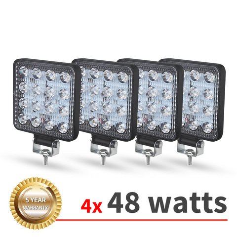 4 pièces voiture barre de LED Worklight 48W Offroad travail lumière 12V lumière intérieure LED 4x4 LED tracteur phare projecteur pour camion ATV ► Photo 1/6