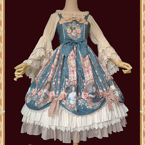 Robe mi-longue imprimée pour dame, tenue de soirée Lolita JSK, Portrait mignon, par Infanta ► Photo 1/6