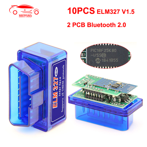 Super Mini ELM327 v1.5 10 pièces/lot, Scanner OBD2, Bluetooth, adaptateur CAN pour Android, couple, Windows ► Photo 1/6