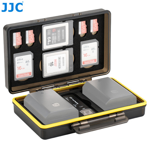 JJC Caméra Boîtier De Batterie Pour Canon LP-E6/LP-E8/LP-E12/LP-E17/NB-13L porte-carte mémoire S'adapte SD Cardx2/MSD Cardsx4/XQD Cardx2 ► Photo 1/6