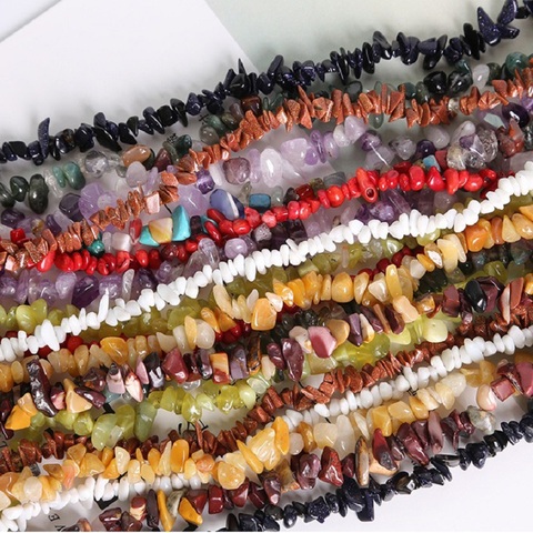 Perles en pierre naturelle, Agates turquoises, irrégulières, de 3 à 8mm, forme libre, pour la fabrication de bijoux, collier ► Photo 1/6