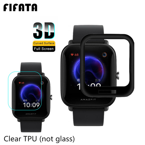 FIFATA protecteur d'écran pour Xiaomi Huami Amazfit Bip U / Pop montre intelligente HD clair TPU / 3D bord incurvé plein Film de protection BipU ► Photo 1/4