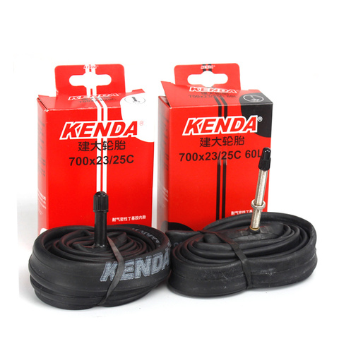 Kenda – chambre à air de vélo de route 700C 700*23 25C, valve américaine étendue, valve française, accessoires de pneus de bicyclette ► Photo 1/6