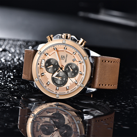 BENYAR haut de gamme marque de luxe 2022 nouvelles montres pour hommes multifonction Quartz Sport chronographe montres hommes montre-bracelet Relogio Masculino ► Photo 1/6