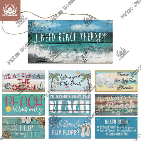 Putuo – Plaque décorative murale en bois pour maison de plage, Bar, salon ► Photo 1/6