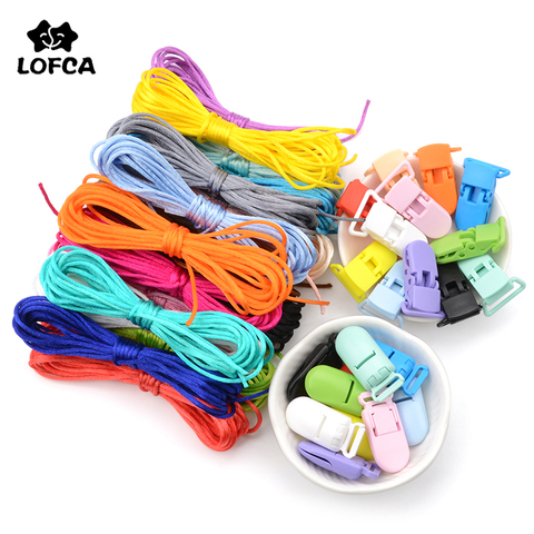 LOFCA-cordon en Nylon coloré pour bébés, Clip sucette pour anneau de dentition, accessoires bricolage pour dentition, collier pendentif, fabrication de bijoux ► Photo 1/6