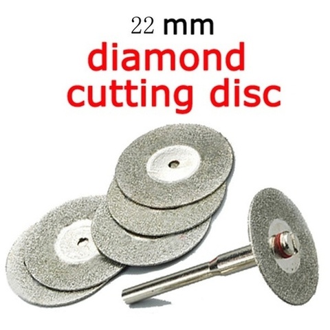 5 pièces 22mm émeri diamant lames de coupe foret + 1 mandrin pour Dremel ► Photo 1/5