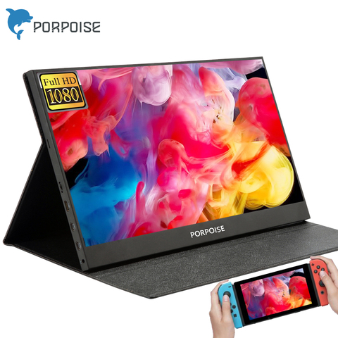 PORPOISE – moniteur lcd hd portable mince 17.3, usb type-c, hdmi, pour ordinateur portable, téléphone, xbox,switch et ps4 ► Photo 1/6