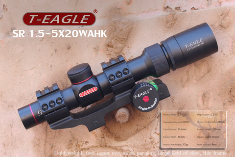 T-eagle SR 1.5-5X20 WAHK lunette de visée optique tactique portée de tir avec portée de fusil de montage sur Rail pour la chasse en plein air ► Photo 1/6