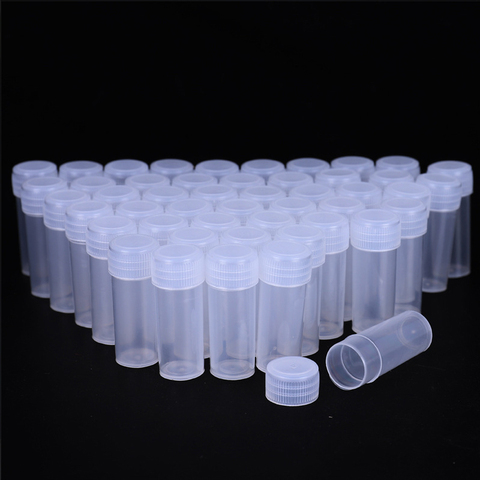 Bouteille en plastique 5ml, petit baril d'échantillon 5g, flacons médicaments capsules de poudre liquide, conteneur de stockage, bouteilles d'emballage, 50 pièces ► Photo 1/6