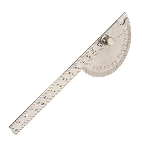 14.5cm 180 degrés réglable rapporteur multifonction en acier inoxydable tête ronde Angle règle mathématiques mesure dessin outil ► Photo 1/6