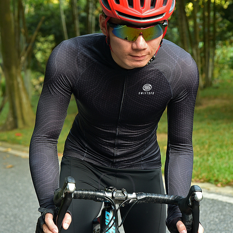 Fairy tofo hommes cyclisme maillot à manches longues Pro équipe coupe mince confortable soleil-protection route haut vélo veste printemps automne maillots ► Photo 1/6