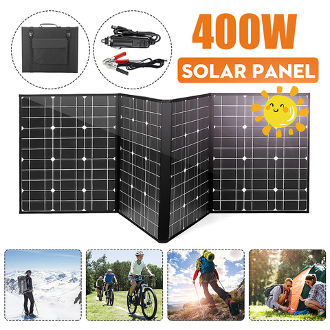 18V 400W DC panneau solaire chargeur de batterie USB Kit de cellules solaires complet Portable pliable Rechargeable système d'énergie solaire Camping ► Photo 1/1