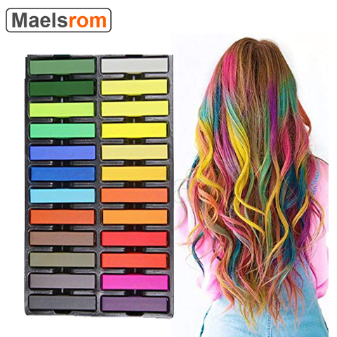 Ensemble de craie de cheveux temporaire 24 couleurs Crayons pour enfants et animaux de compagnie chien lavable Non toxique teinture pour cheveux Art bricolage outils de coiffure pour la fête ► Photo 1/6