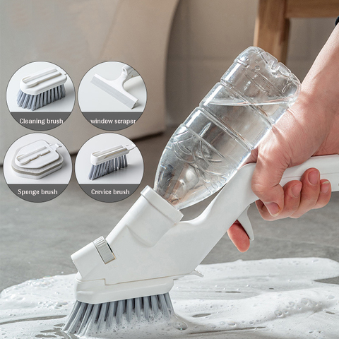 Brosse de nettoyage d'eau multifonction 5 en 1, brosse pour le lavage des fenêtres et des fenêtres, éponge de nettoyage pour les fissures de la maison et de la cuisine ► Photo 1/6