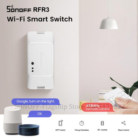 Itead SONOFF – Mini interrupteur de commande sans fil RFR3 bricolage wi-fi, Smat, domotique, prise en charge du contrôleur 433Mhz RM433 ► Photo 1/6