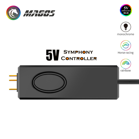 Dispositifs de contrôleur ARGB 5V, contrôle manuel pour obtenir des effets rvb monochromes/arc-en-ciel/clignotants, alimentation SATA RC01 ► Photo 1/5