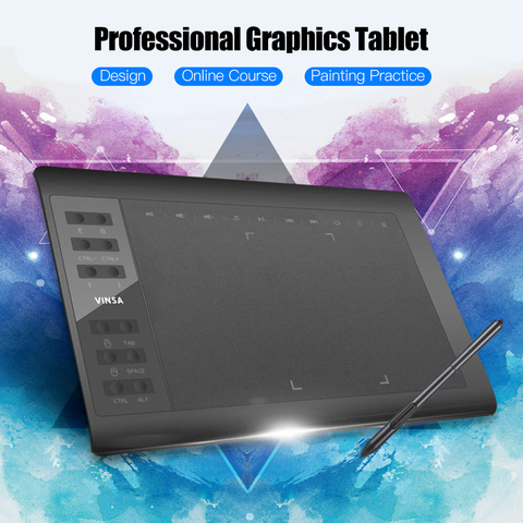 Tablette graphique professionnelle 10x6 pouces, 12 touches Express, stylet sans batterie à 8192 niveaux, 8 pointes, Support PC/ordinateur portable ► Photo 1/6