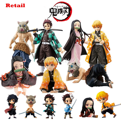 Kimetsu no Yaiba Figure Nezuko Tanjirou Zenitsu Figure d'anime démon tueur Figurine jouet démon tueur Figurine jouets modèle ► Photo 1/6