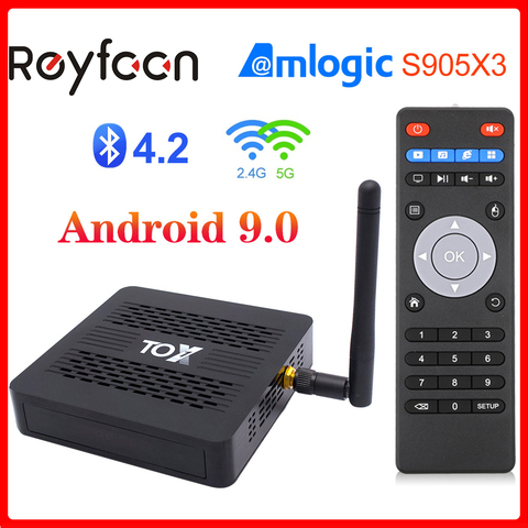 TOX1 – boîtier Smart TV Android 9.0, Amlogic S905X3, 4 go/32 go, lecteur multimédia 4K/2.4G/5G, avec Wifi double bande 1000M et BT 4.2, pour Dolby Atmos ► Photo 1/6