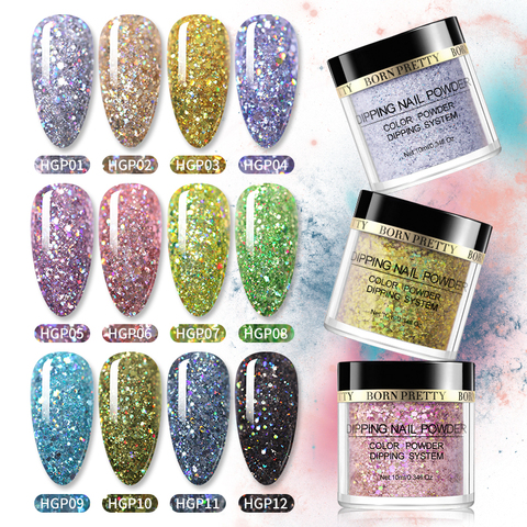 BORN PRETTY – poudre holographique pour ongles, Pigment, poudre, poudre, séchage naturel, sans traitement, décoration, Nail Art, paillettes ► Photo 1/6