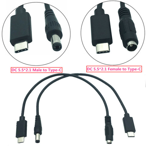 Adaptateur prise d'alimentation mâle/femelle vers USB 2.1, 5.5mm, connecteur mâle vers USB type-c, 3.1 M ► Photo 1/5