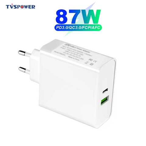 Chargeur USB type-c 87W 20V 4,25 a, adaptateur pour waco MobileStudio Pro 65W, adaptateur pour MacBook Pro, Air ThinkPad/HP/ASUS/Samsung/Lenovo et ordinateur portable ► Photo 1/6