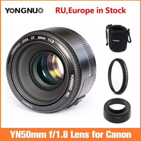 YONGNUO YN EF 50mm f/1.8 AF objectif ouverture mise au point automatique YN50mm f1.8 objectif pour Canon 600D 650D 5D2 5D3 5D4 700D 450D 550D 1100D ETC. ► Photo 1/6