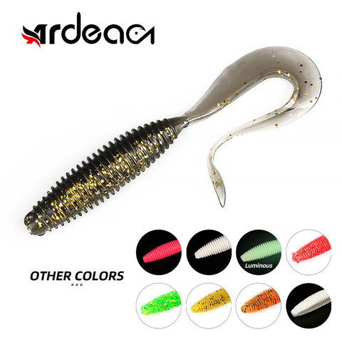 Ardea leurres souples Silicone appâts Wobblers 6 pièces 105mm 6.5g bouclé artificiel ver nagappât queue gabarits appâts pêche à l'appât matériel de pêche ► Photo 1/6