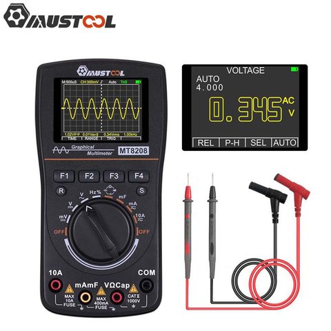 Mise à niveau du multimètre numérique Intelligent HD MT8208 2 en 1 Oscilloscope graphique 2.5Msps taux d'échantillonnage Test électronique ► Photo 1/6