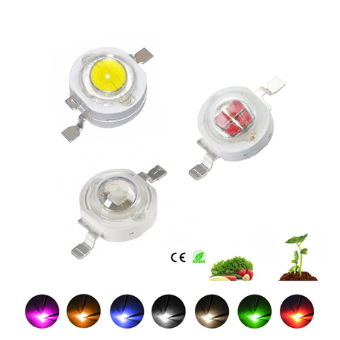 Ampoules LED haute puissance 1W 3W 5W, 10 pièces, Diodes SMD COB, blanc chaud-froid, rouge, vert, bleu, jaune, 440 nm, perles de croissance ► Photo 1/6