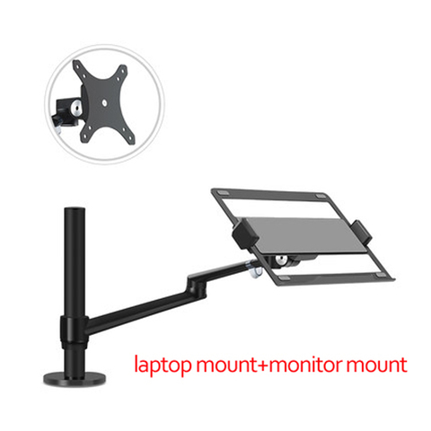 Support de bras 2 en 1 rotatif en alliage d'aluminium, support à double bras pour moniteur et ordinateur portable, support de bureau pour Lapdesk, OL-1S 360 ► Photo 1/4