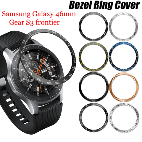 Lunette anneau style pour Samsung Gear S3 frontière pour Samsung Galaxy montre 46mm Bracelet intelligent anneau housse de Protection ► Photo 1/6