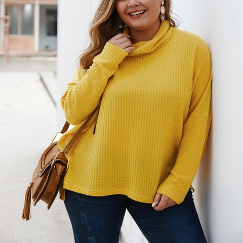 Pull à col roulé pour femme, grande taille, 6XL 7XL 8XL 9XL 10XL, buste 172CM, mode, couleur unie, manches longues, automne et hiver ► Photo 1/6