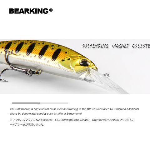 BEARKING – appât dur artificiel pour la pêche, leurre pour attraper des poissons comme les brochets, les bars, les truites, avec wobbler, crankbait, 10cm, 16g ► Photo 1/6