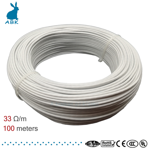 Câble chauffant 12K/33ohm en caoutchouc silicone, fil chauffant au sol en fibre de carbone, pour hotline électrique haute qualité ► Photo 1/6