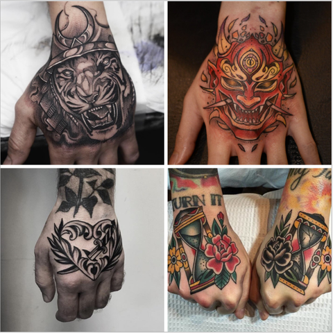 Hommes tatouage petite magie vampire tatouage main rose tatouage visage bouche imperméable temporaire tatoo pour garçons body art autocollants noir ► Photo 1/6