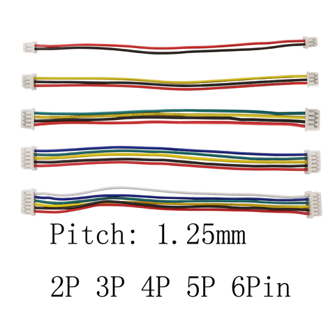 Connecteur de câble électronique Micro JST 1.25mm, 20/10/5 pièces, pas de 1.25mm 2P 3P 4P 5P 6 broches, Double fiche femelle ► Photo 1/6