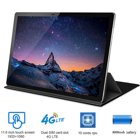 Tablette pc android, 2 en 1, 11.6 pouces, avec Deca core, résolution 1920*1080, pour dessin avec clavier, prise en charge de double sim, 4G LTE k20 pro ► Photo 1/6