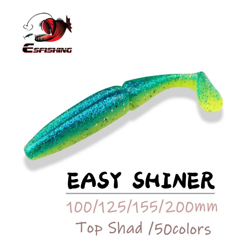 ESFISHING – Leurre souple Shad, accessoire de la pêche au mené, 100mm 125mm 155mm 200 mm, en silicone, appâts wobblers d'excellente qualité ► Photo 1/6