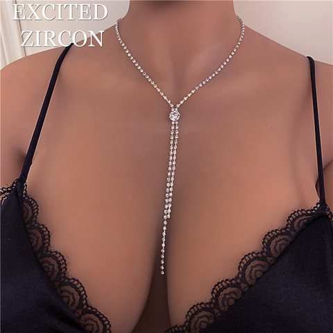 Longue gland ensembles de bijoux de mariage AB couleur cristal collier boucles d'oreilles ensemble cadeaux pour les femmes rencontres robes de soirée accessoires ► Photo 1/6