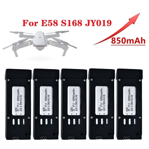 Batterie Lipo 500mah VS 850mAh, 3.7V, pour quadrirotor E58 S168 JY019 RC, pièces de rechange pour Drones 3.7v, 1 à 5 pièces ► Photo 1/5
