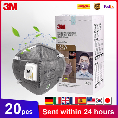 3M 9542V KN95 masque de protection avec Valve gris sécurité poussière Anti-PM2.5 sanitaire fonctionnement respirateur filtre Structure 3M 9542 masques ► Photo 1/6