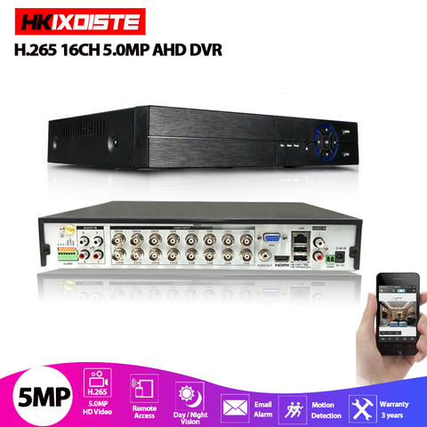 Enregistreur vidéo hybride 5-en-1 AHD CVI TVI CVBS NVR 4Ch 8Ch 16Ch 4MP 5MP 2MP CCTV DVR NVR XVR sécurité 4,0 mp Onvif Max 8TB vue P2P ► Photo 1/6