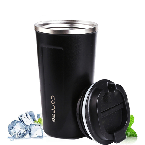 Tasse thermique bière avec couvercle tasse à café Thermos bouteille gobelet en acier inoxydable thé Portable voiture flacon à vide étanche Drinkware ► Photo 1/6