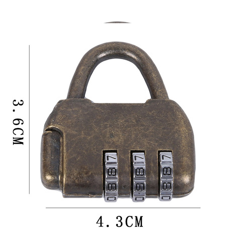 Verrou à mot de passe Vintage | Boîte de poitrine à bijoux anciens de Style chinois ancien, cadenas en alliage de Zinc à Code ► Photo 1/5