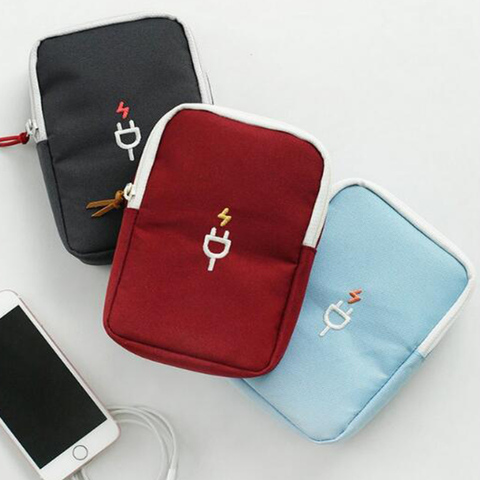 Sac de transport pour accessoires électroniques, sac organisateur de gadgets de voyage, sac pour câble numérique Portable, pochette pour USB batterie externe ► Photo 1/6