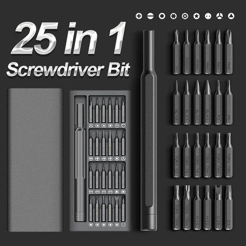 Kit de tournevis 24 embouts magnétiques de précision bricolage démontables ensemble de tournevis Mini boîte à outils pour la réparation de téléphone de maison intelligente ► Photo 1/6